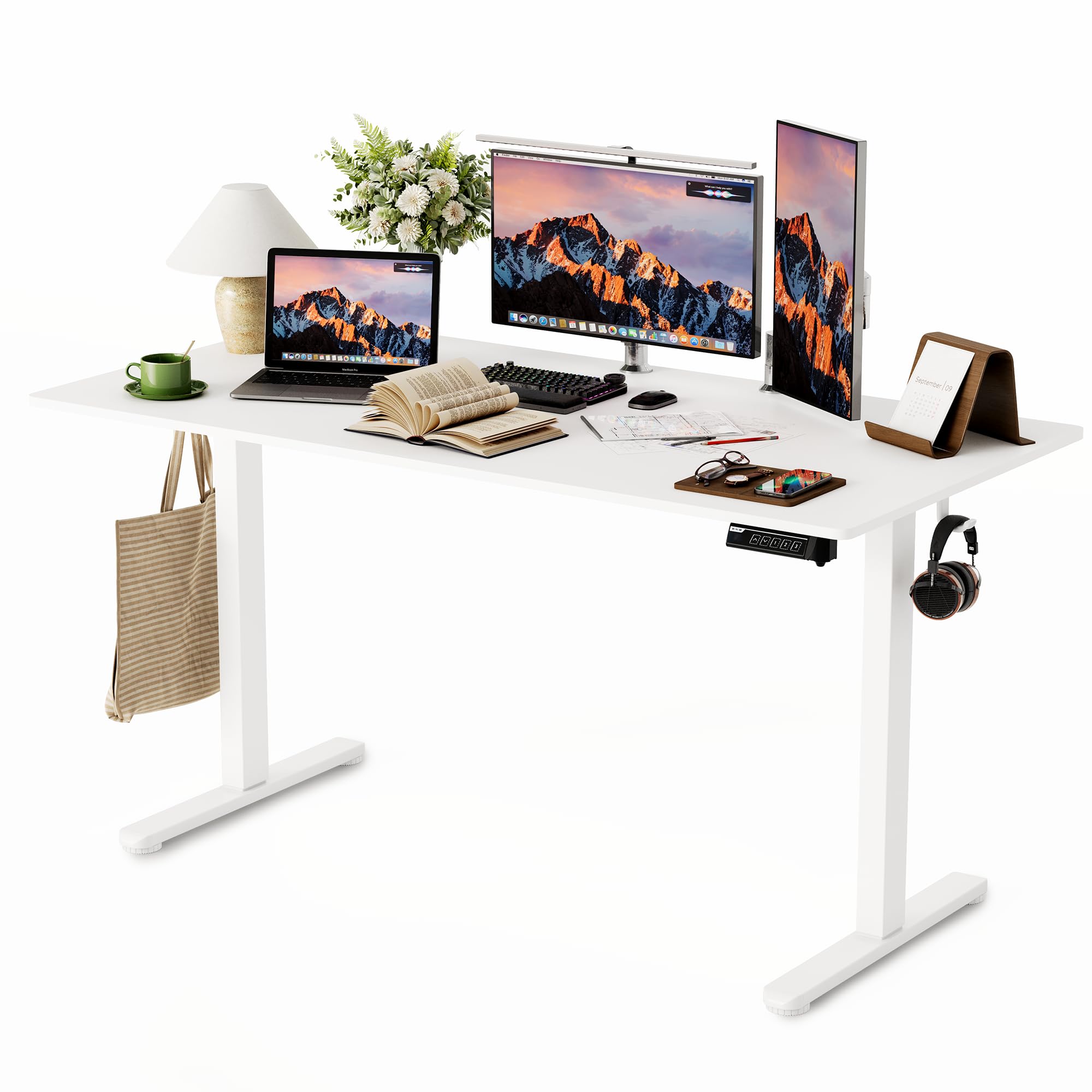 Amazon | Monomi 55インチ x 24インチ 電動スタンディングデスク 高さ